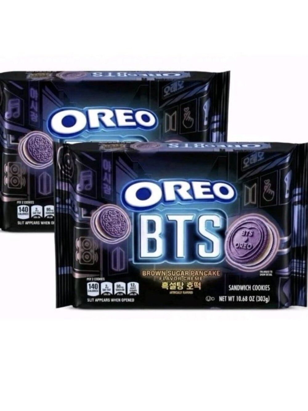 2x BTS Oreo Limited Edition Brown Sugar Pancake Sandwich Cookies 10.68 oz